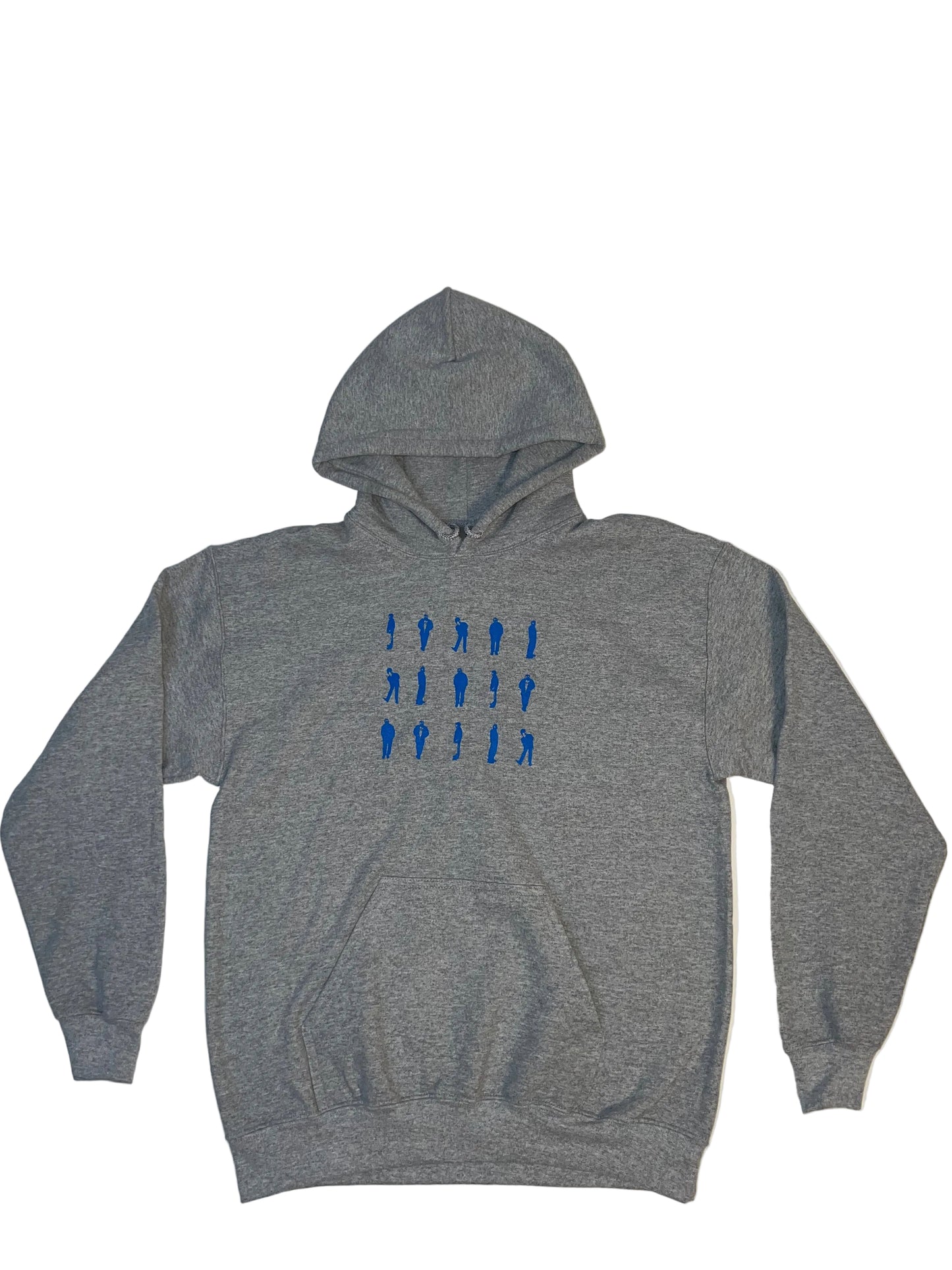 Grey Hoodie with Blue Design