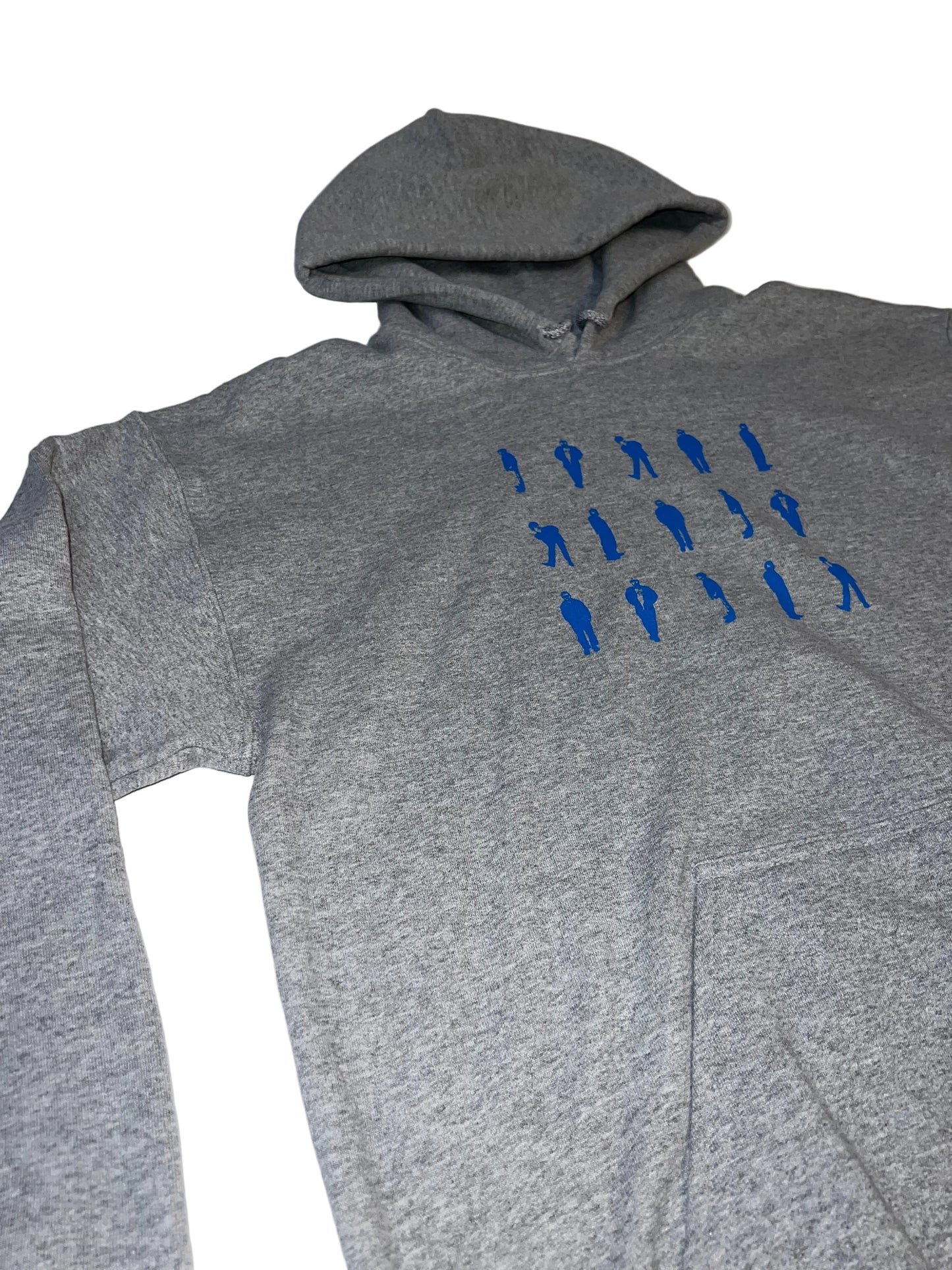 Grey Hoodie with Blue Design