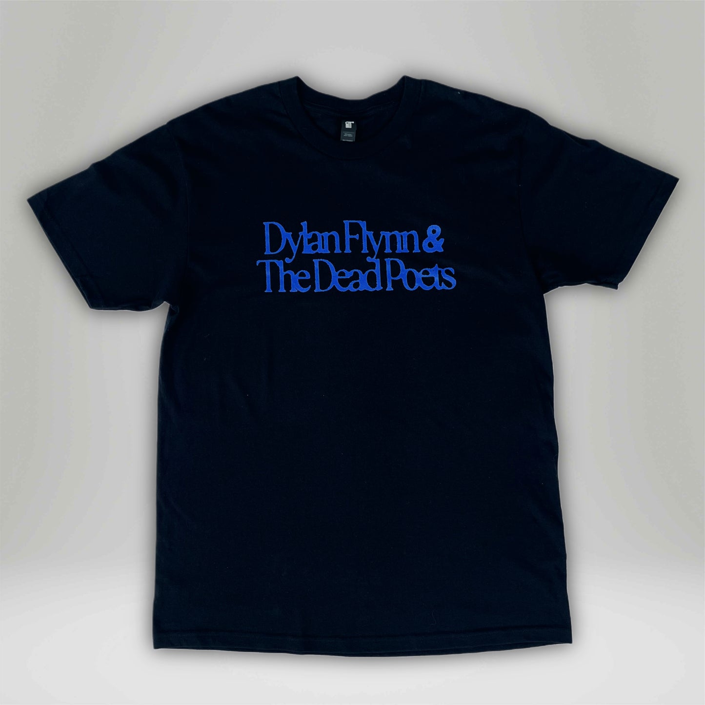 Black T-Shirt with Blue Dylan Flynn & The Dead Poets logo